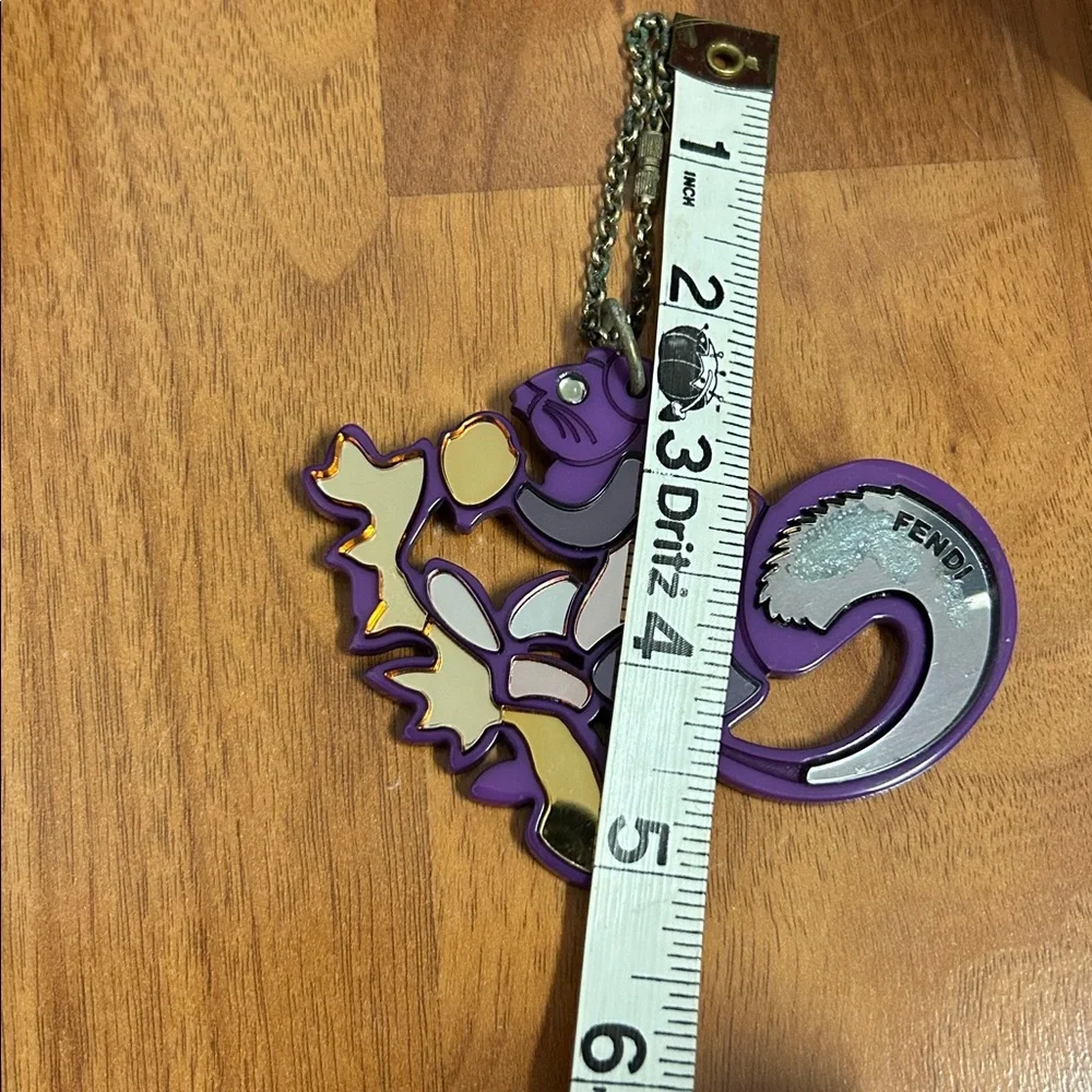 Authentic Fendi Limited Edition Purple and Gold Mirror Squirrel Charm - Picture 7 of 9